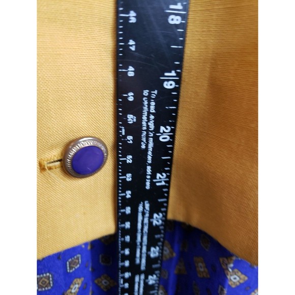 Via Sant Andrea  Womens 12 Petite Vintage 80's Jacket & Skirt Set Gold Purple - Picture 6 of 16